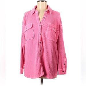 Aerie Vibrant Pink Waffle Knit Top